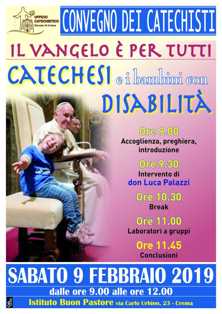 Locandina Convegno Catechesi e bambini disabili. 2019